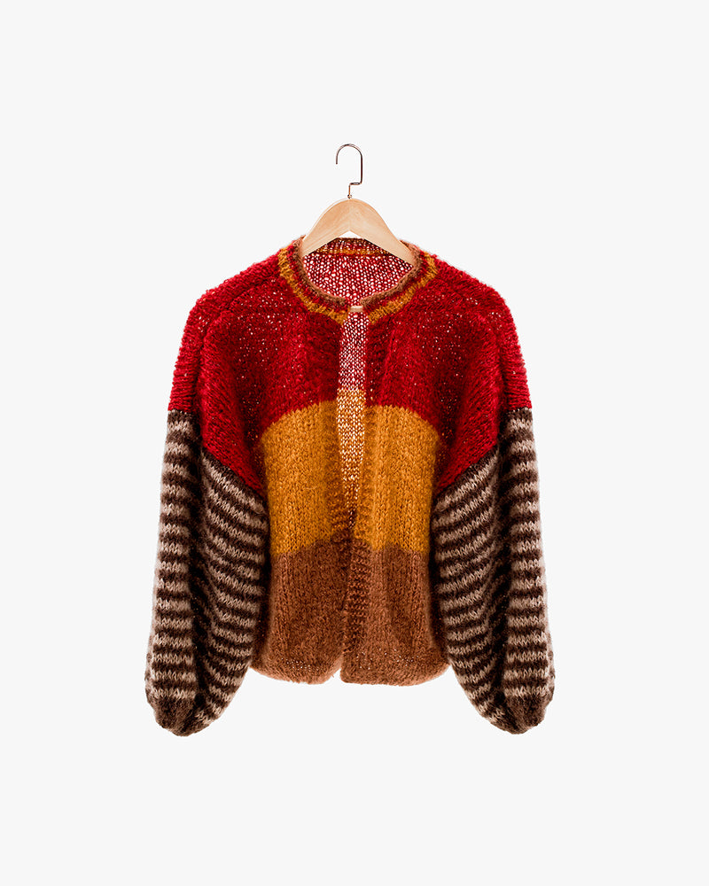 Cherry-Cola Mohair Knitted Jersey