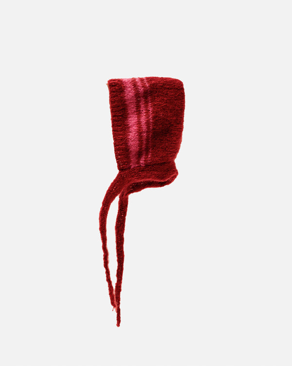 Raspberry Bon Bon Mohair Knitted Bonnets