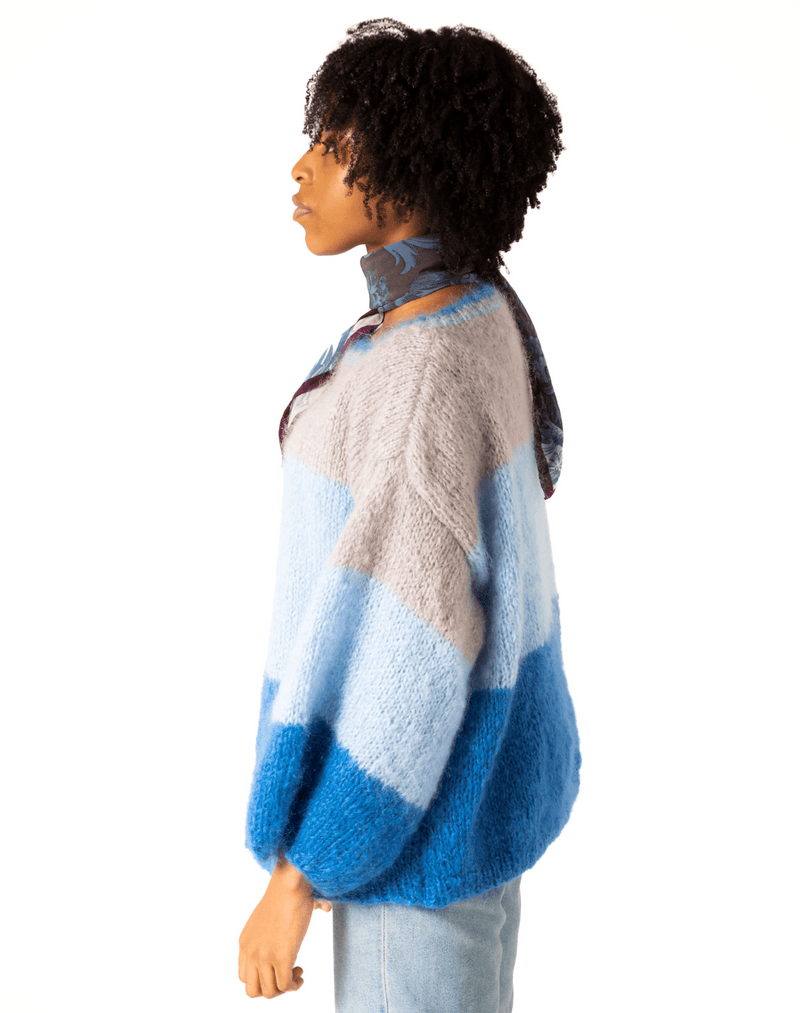 Berry Blue Mohair Knitted Jersey