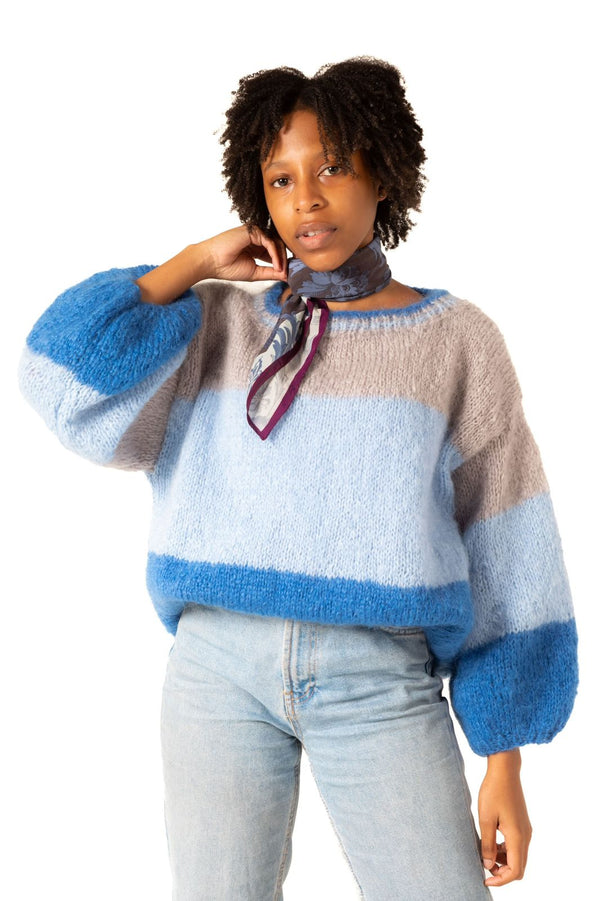 Berry Blue Mohair Knitted Jersey
